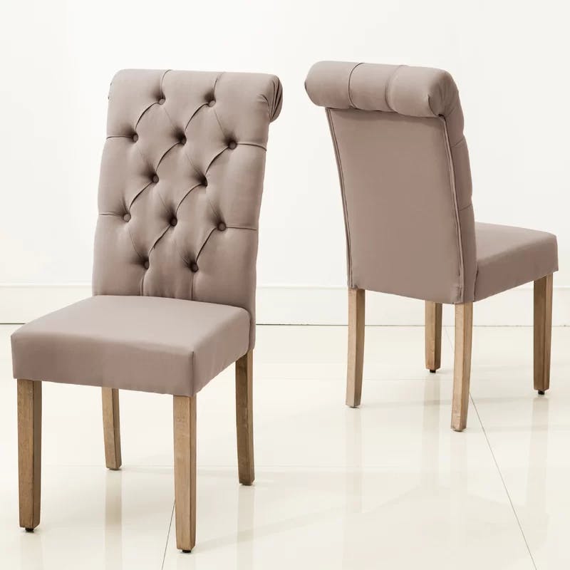 Jocelyn Ash Gray Tufted Parson-Style Side Chair Set