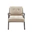 Mid-Century Modern Tan Microfiber Accent Chair with Wood Frame