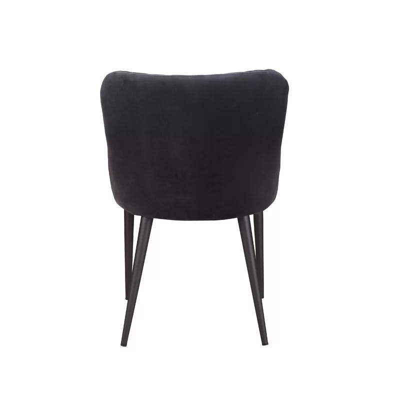 Contemporary Etta Dark Grey Velvet Upholstered Side Chair