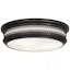 Williamsburg Tucker 3-Light Flushmount in Deep Patina Bronze with Frosted Glass