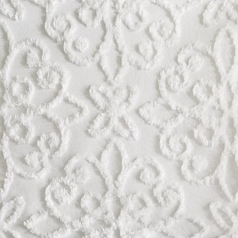 Bright White Medallion Cotton Chenille Cozy Daybed Set, 5 Piece
