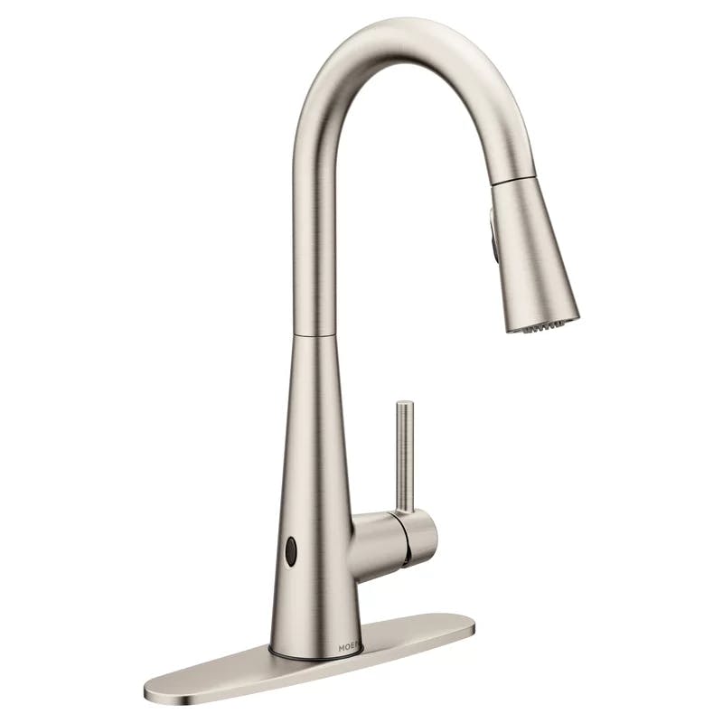 Sleek Stainless Steel High-Arc Pulldown Kitchen Faucet with MotionSense
