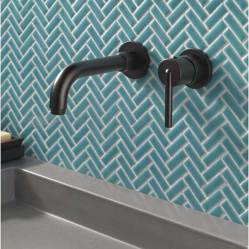 Elysian Bronze 7" Wall-Mounted Modern Bathroom Faucet with Pull-out Spray
