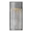 Hematite Minimalist Tall LED Outdoor Sconce with Clear Seedy Glass