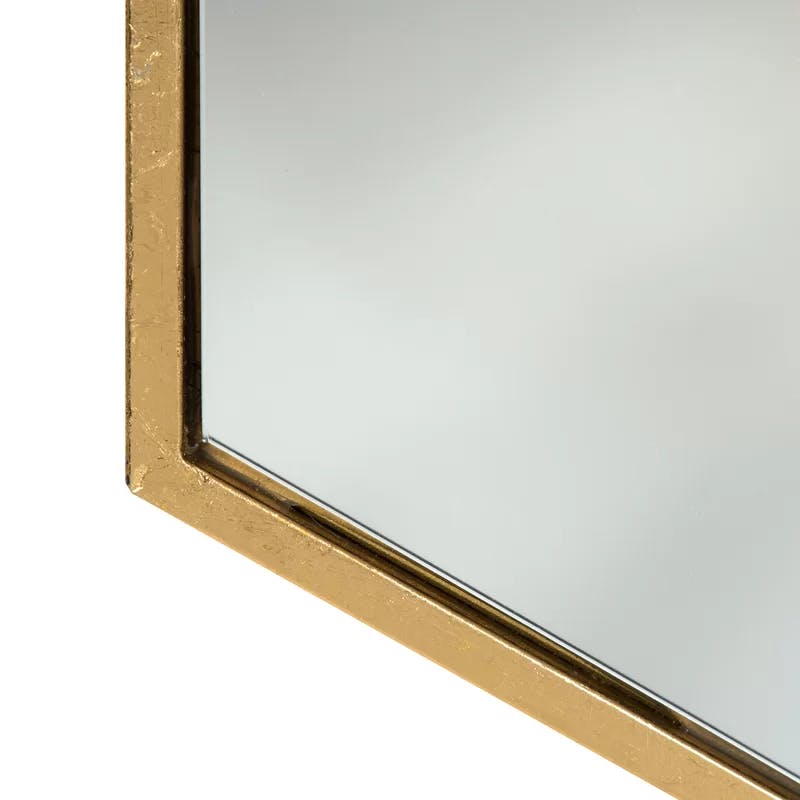McNeer 22" x 25" Geometric Gold Hexagon Wall Mirror