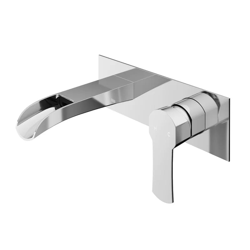 Cornelius 7-Layer Chrome Finish Modern Wall-Mount Bathroom Faucet