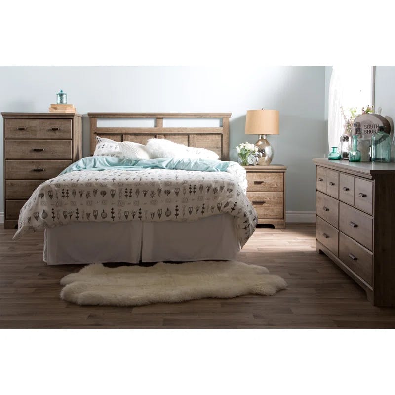 Cottage Charm Weathered Oak Double Dresser with Soft Close Drawers