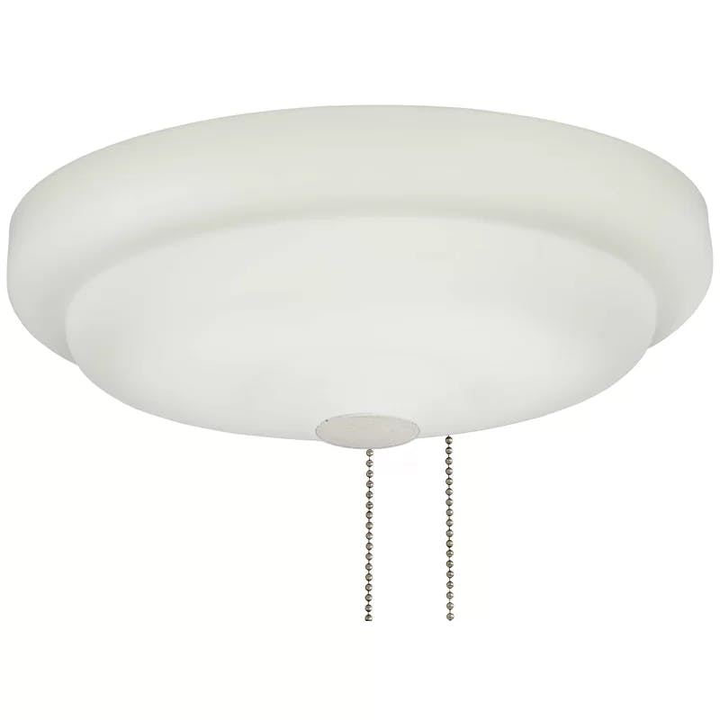 Elegant White Glass 12'' LED Universal Ceiling Fan Light Kit