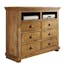 Rustic Distressed Pine Media Chest with Cabinet Storage