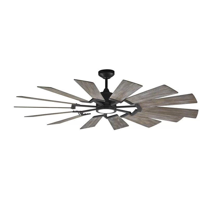 Aged Pewter 62" Prairie Ceiling Fan with Light Grey Weathered Oak Blades
