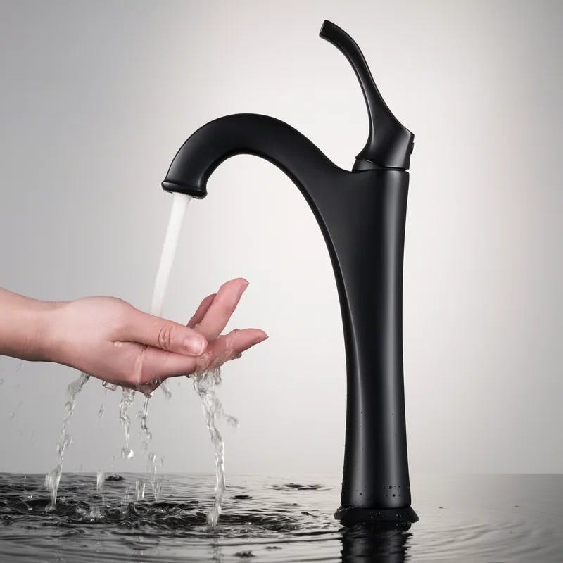 Eco-Friendly Contemporary Arlo Vessel Faucet in Matte Black