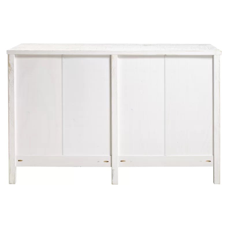 Farmhouse Baja Double 6-Drawer Dresser in Shabby White with Felt-Lined Drawers
