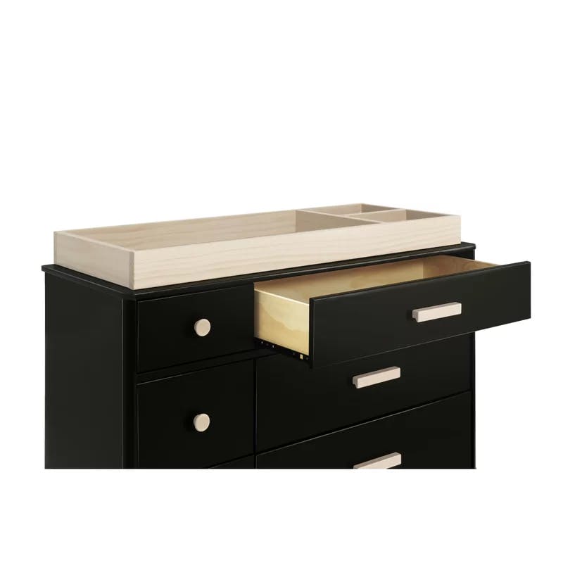 Lolly 6-Drawer Assembled Double Dresser in Black and Washed Natural