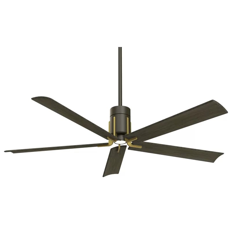 60" Urban Walnut Blades LED Ceiling Fan with Etched White Glass