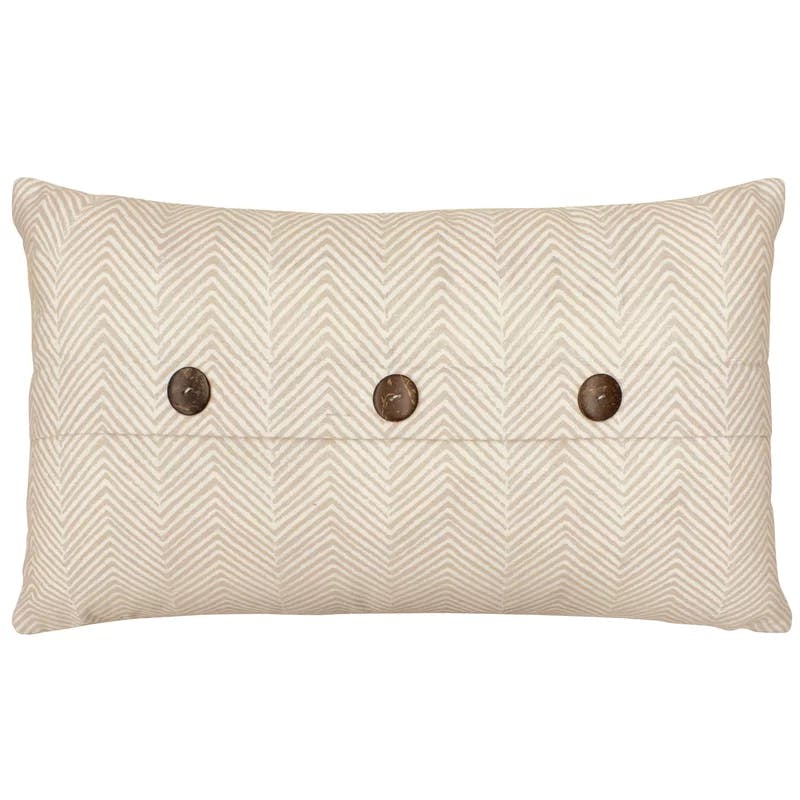 Milly Chevron 14x24 Decorative Pillow Set in Beige and White