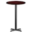 Stiles 24'' Round Mahogany Laminate Bar Height Table with X-Base