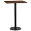 Contemporary Walnut Laminate 43'' Bar Height Table with Round Base