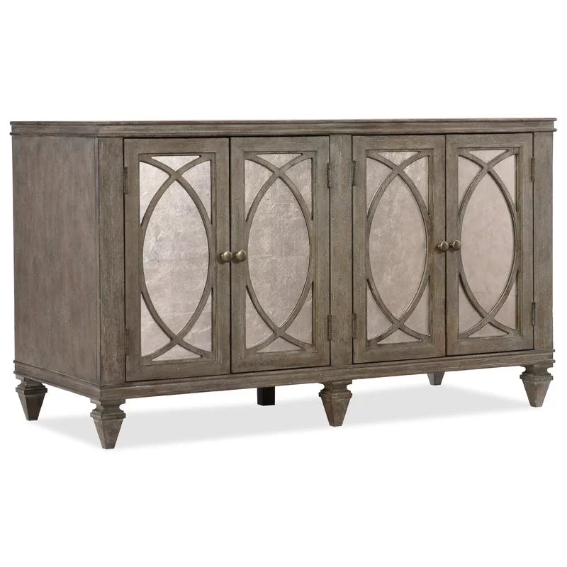 Traditional Glam 52'' Brown Solid Wood Sideboard with 2 Drawers