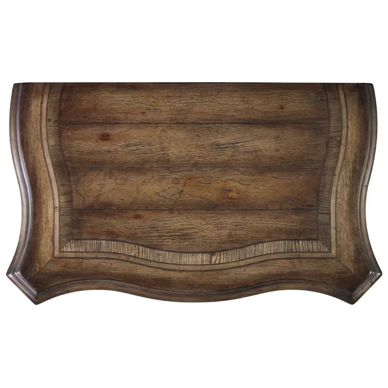 Traditional Walnut 3-Drawer Medium Wood Dresser