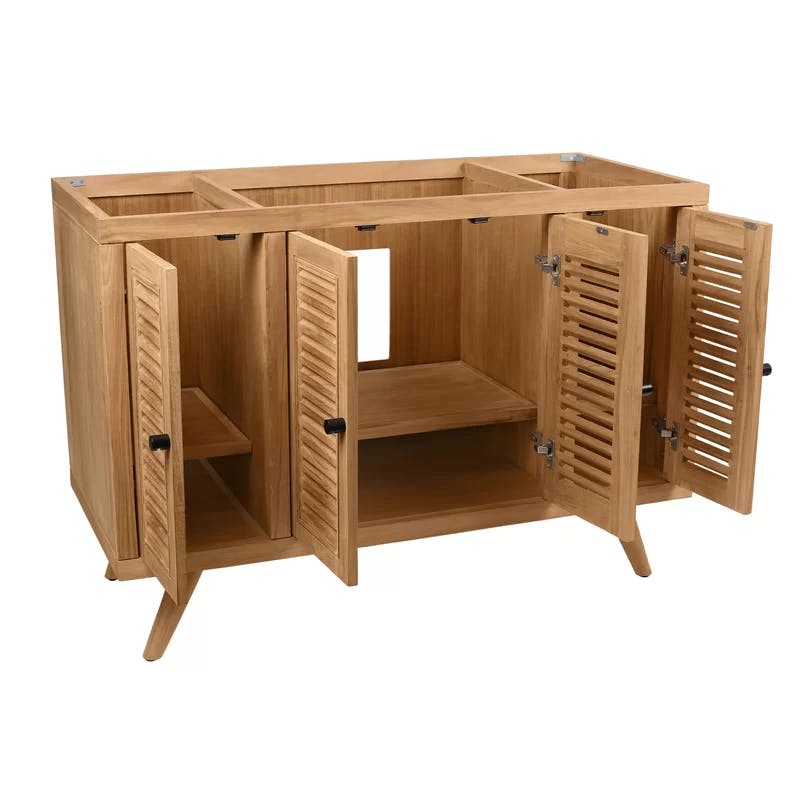Harper Transitional 48" Teak Solid Wood Freestanding Vanity Base