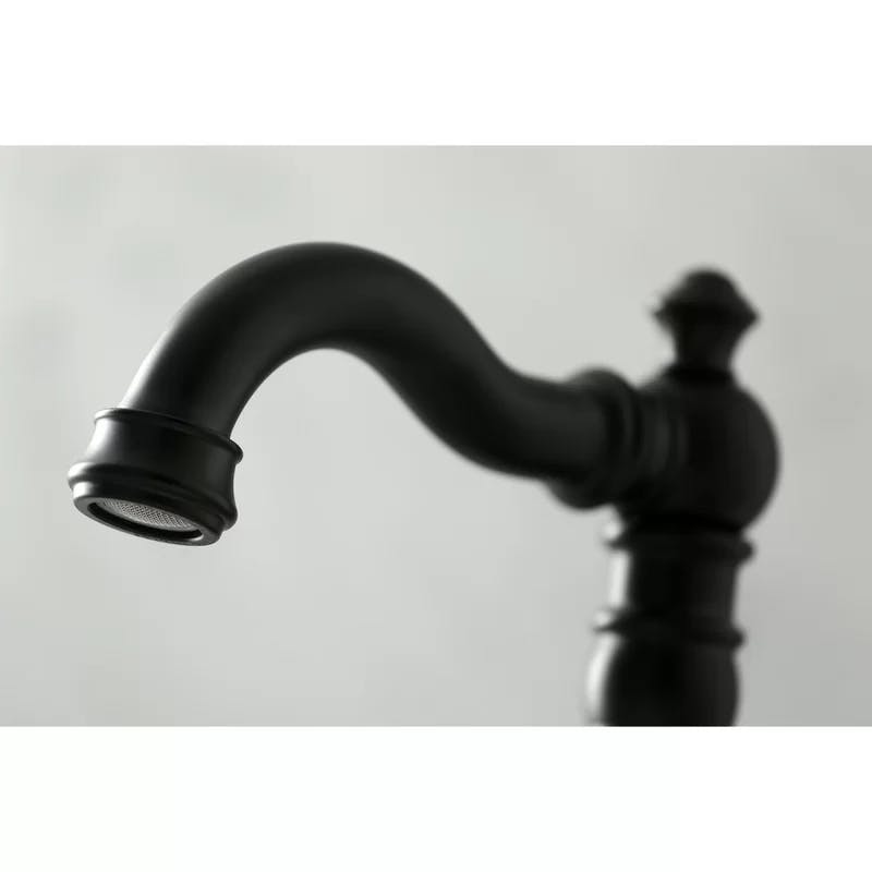 Elegant Matte Black Brass Widespread Bathroom Faucet with Drain