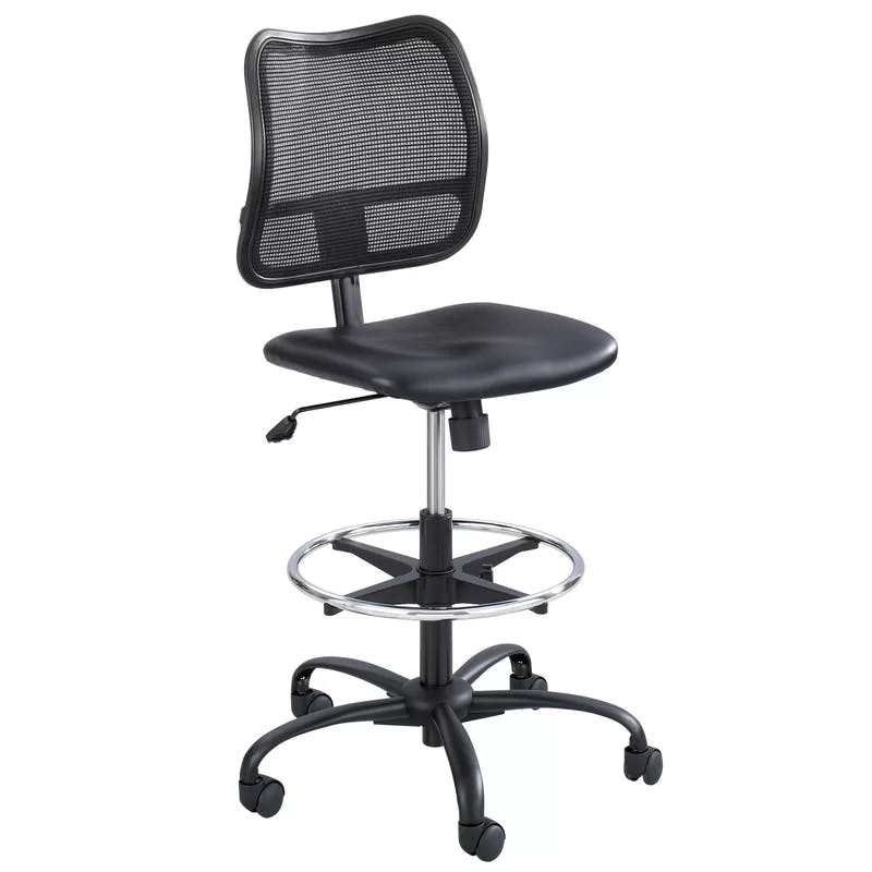 ErgoFlex 360 Black Vinyl Mesh Drafting Swivel Chair