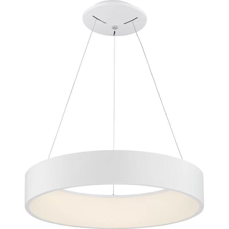 Orbit 17.75" White Drum LED Pendant Light