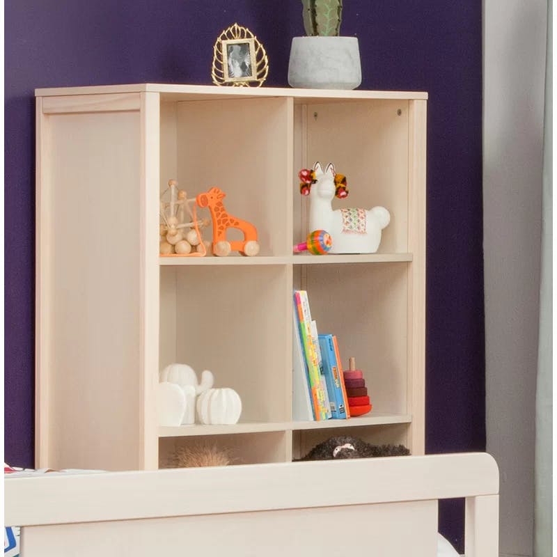 Hudson Playful Angular Legs Washed Natural Kids Cubby Bookcase