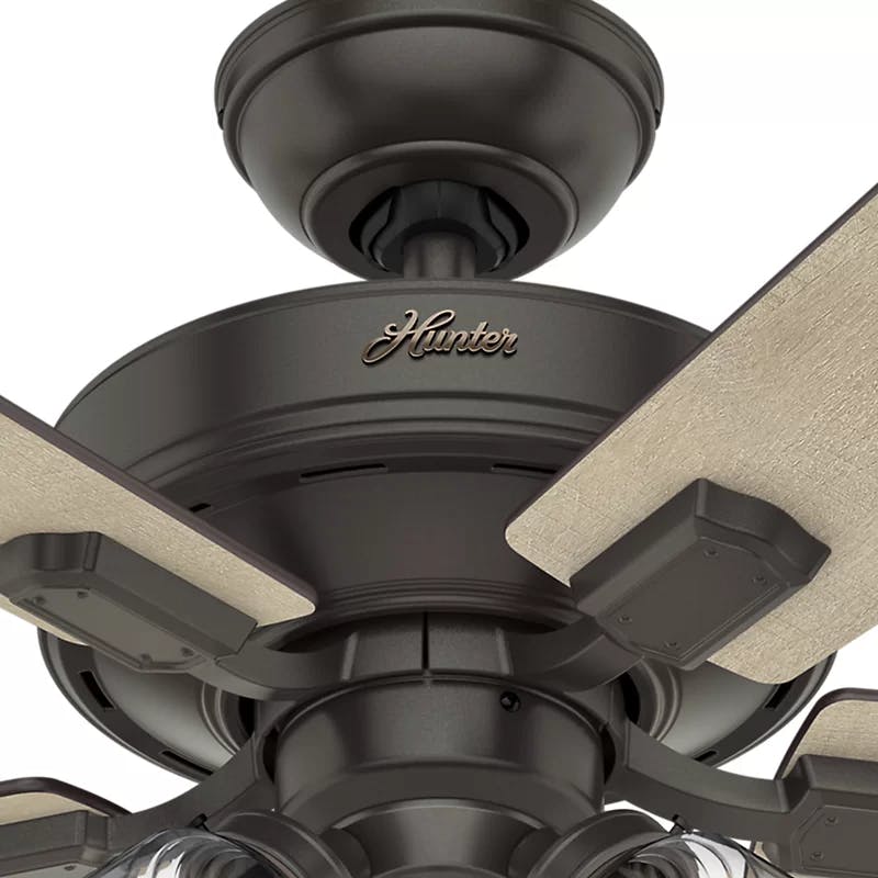 Hunter Crestfield Low Profile 52" Bronze Ceiling Fan with LED Lights