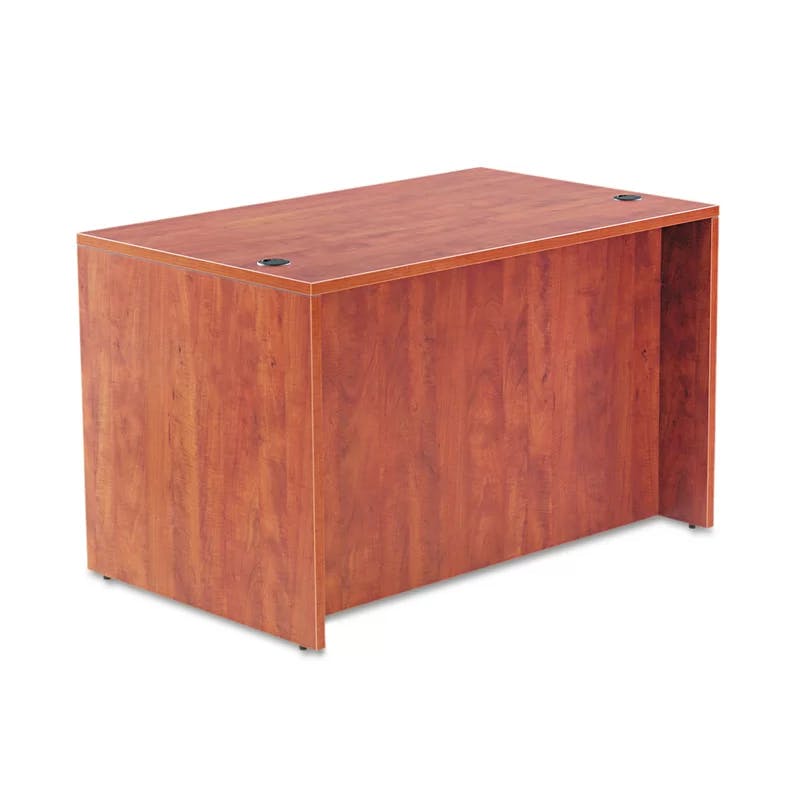 Valencia Medium Cherry Wood Desk Shell with Filing Cabinet, 47.25"