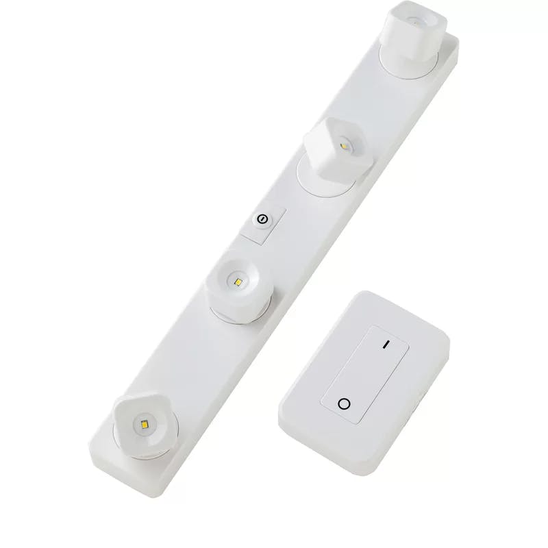 Sleek 12.5" White LED Strip Light with Remote Control