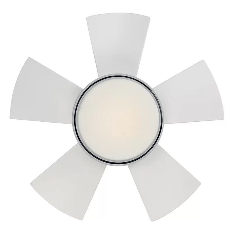 Vox 38" Matte White Smart Flush Mount Ceiling Fan with LED