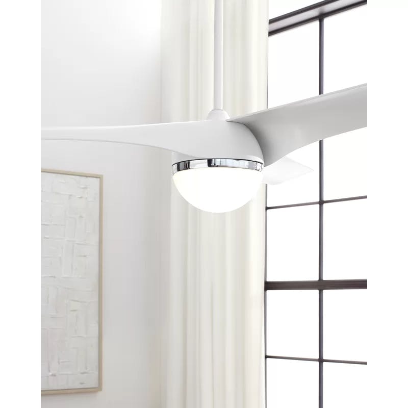 Akova 56'' Matte White LED Ceiling Fan with Opal Etched Glass