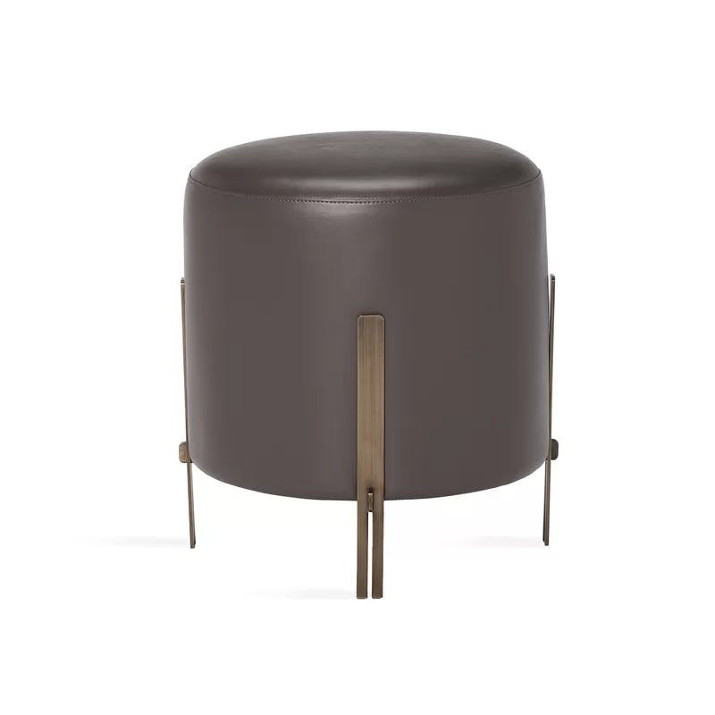 Bexley 19" Round Grey Stainless Steel Accent Stool