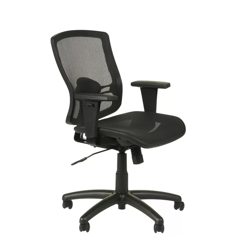ErgoFlex Black Mesh Adjustable Executive Office Chair with Lumbar Support