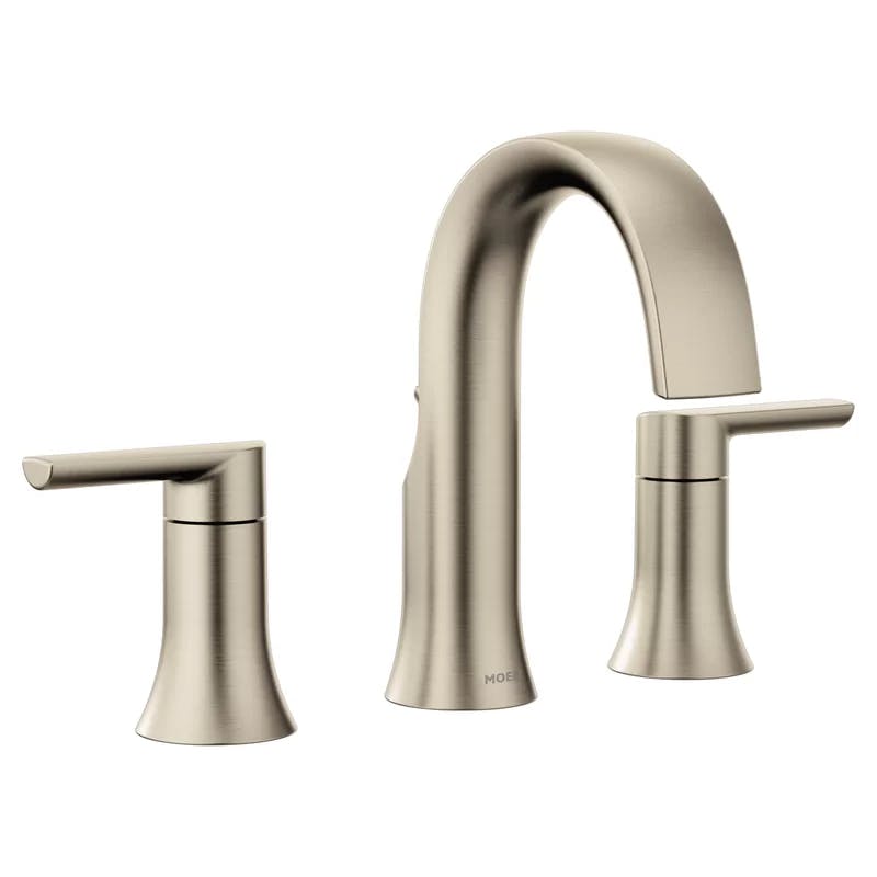 Doux Brushed Nickel Two-Handle Widespread Contemporary Bathroom Faucet