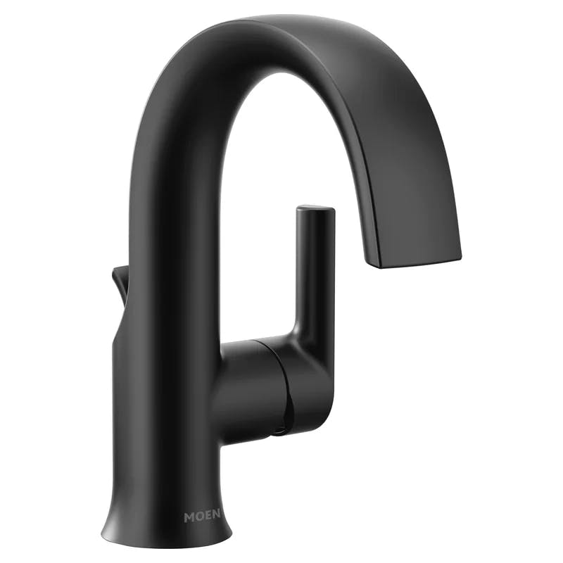 Doux 8" Single Hole Black Chrome Bathroom Faucet with Drain Assembly