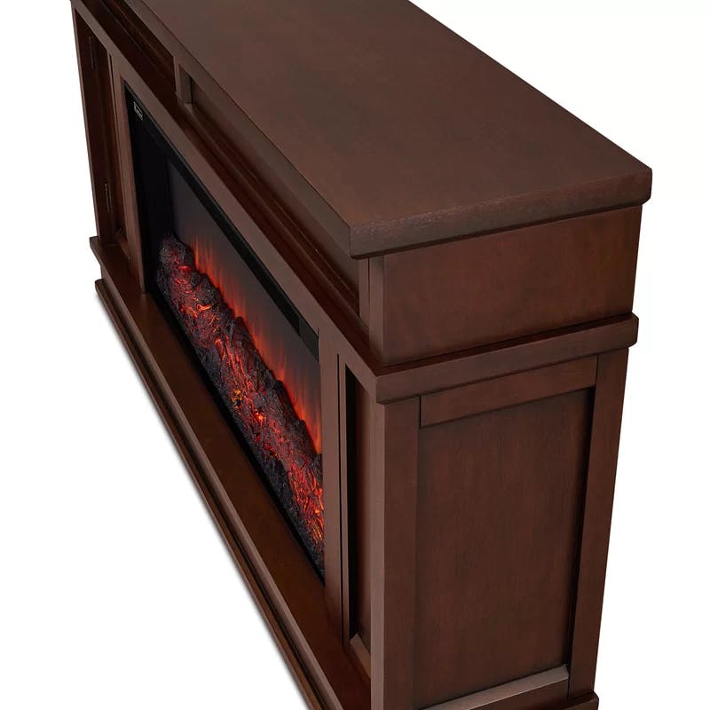 Torrey Dark Walnut 60" Infrared Electric Fireplace with Storage