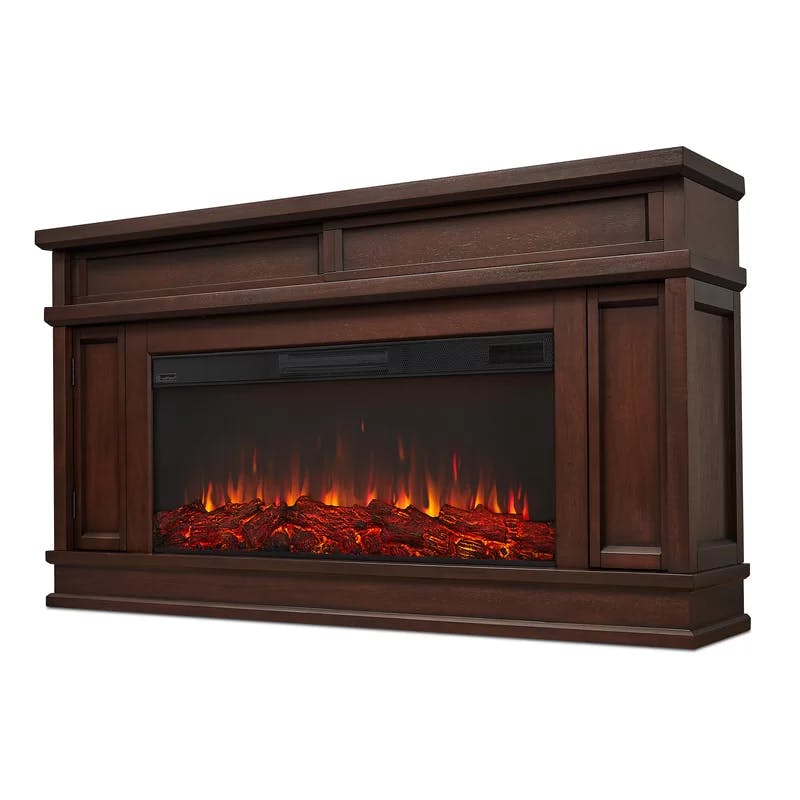 Torrey Dark Walnut 60" Infrared Electric Fireplace with Storage