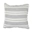 Laguna Charcoal Linen Striped Pillow with Frayed Edges 20" x 20"