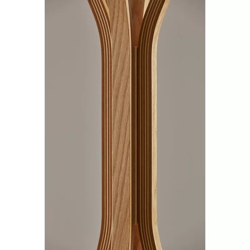 Glynis Mid-Century Modern 4-Hook Plywood Coat Rack in Oak Veneer