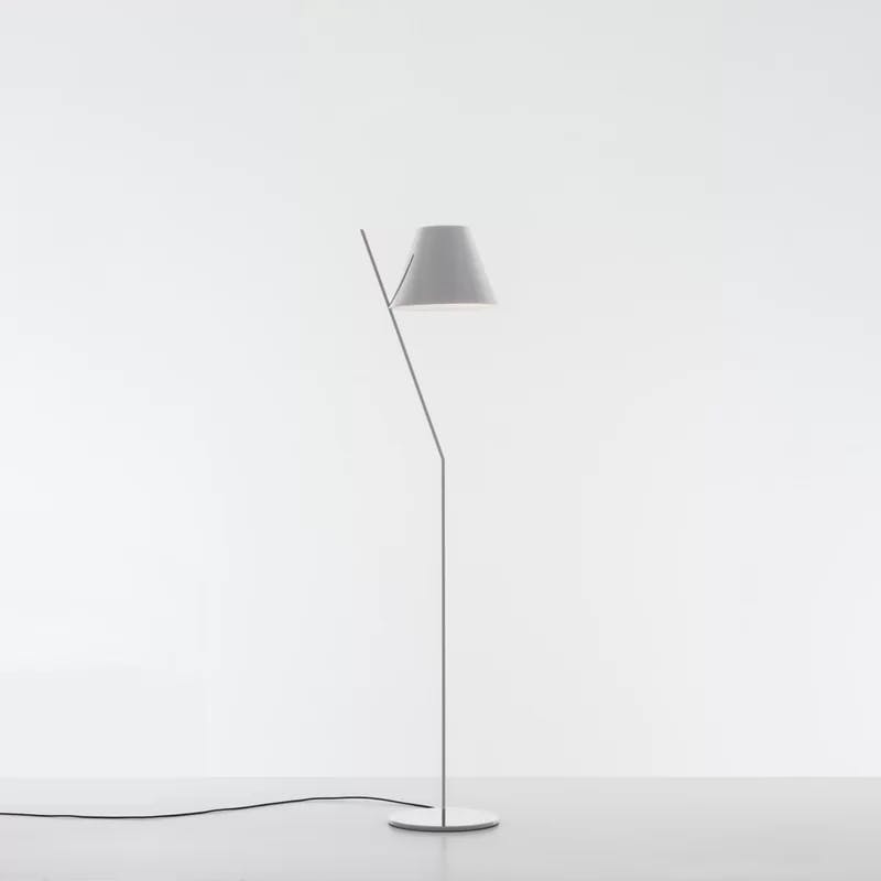 La Petite Polished White Geometric Floor Lamp