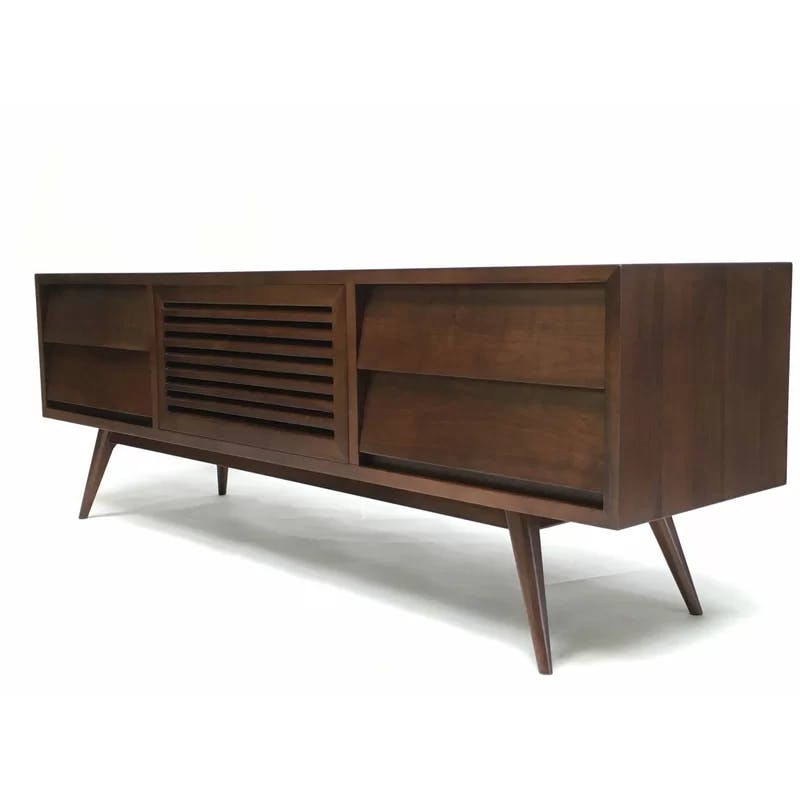 Oslo Mid-Century Modern Solid Walnut TV Stand for TVs up to 78"