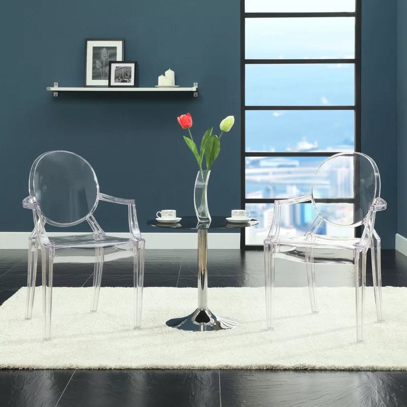 Ethereal Vision Clear Plastic Arm Chair - Indoor/Outdoor