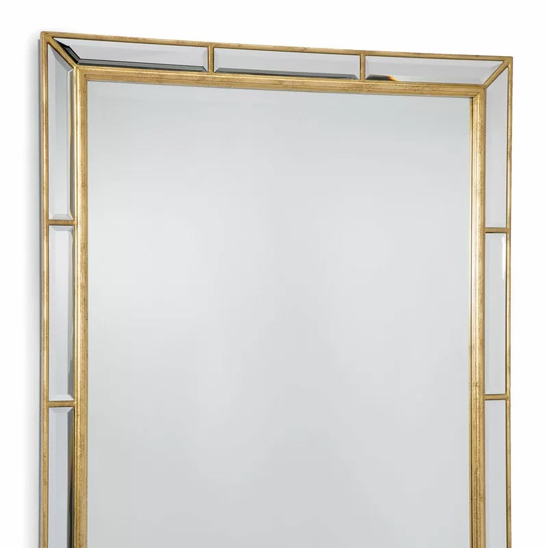 Elegant Gold Leaf Beveled 29"x41" Rectangular Wall Mirror