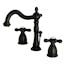 Heritage Matte Black Brass 8" Widespread Bathroom Faucet