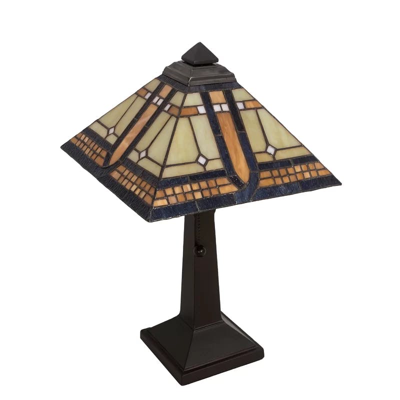 Sierra Prairie Mission 16" Stained Glass Bronze Table Lamp