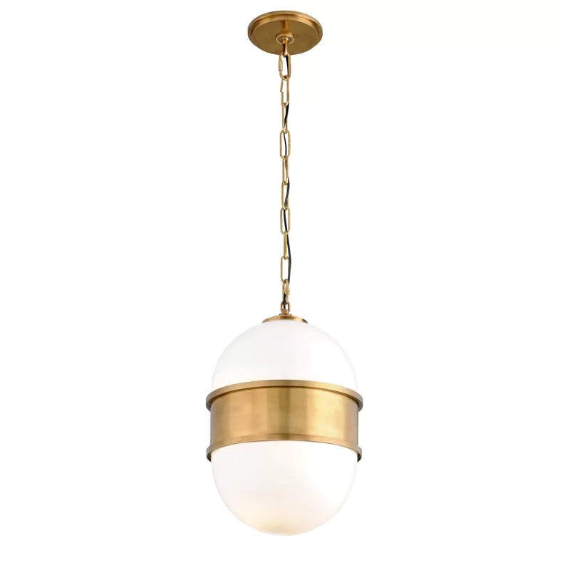 Broomley Vintage Brass Globe LED Island Pendant, 20"