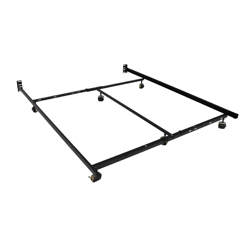 King Size Low-Profile Metal Box-Spring Frame with Large Rollers