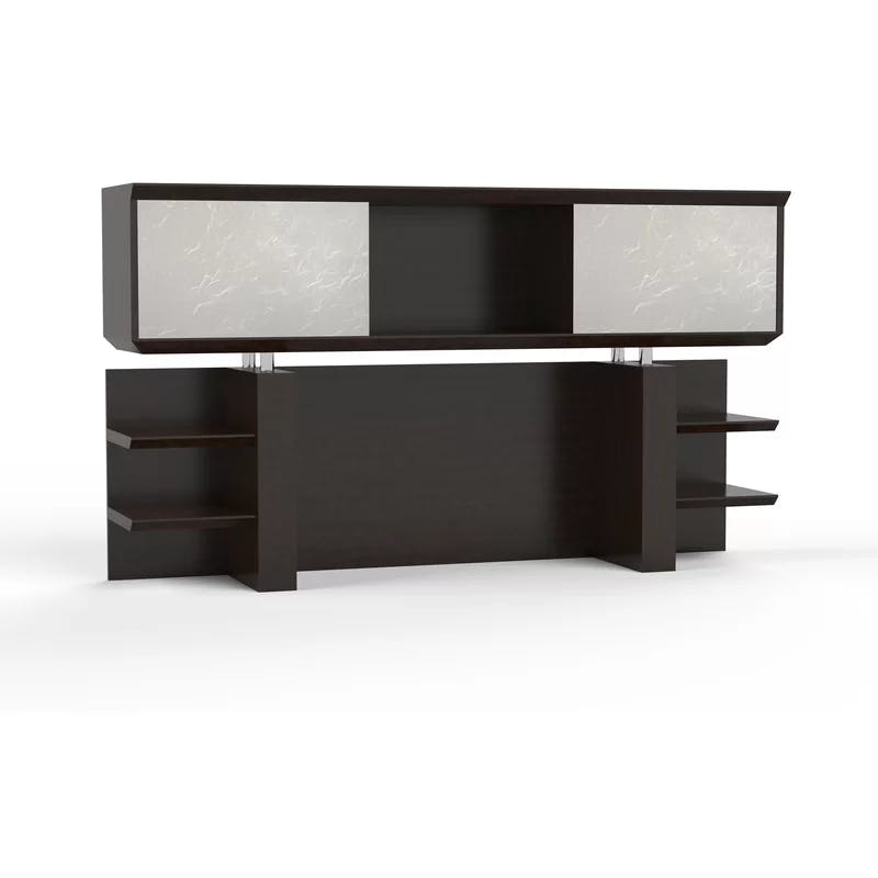 Sterling Textured Mocha 72" Laminate Desk Hutch with 2 Shelves